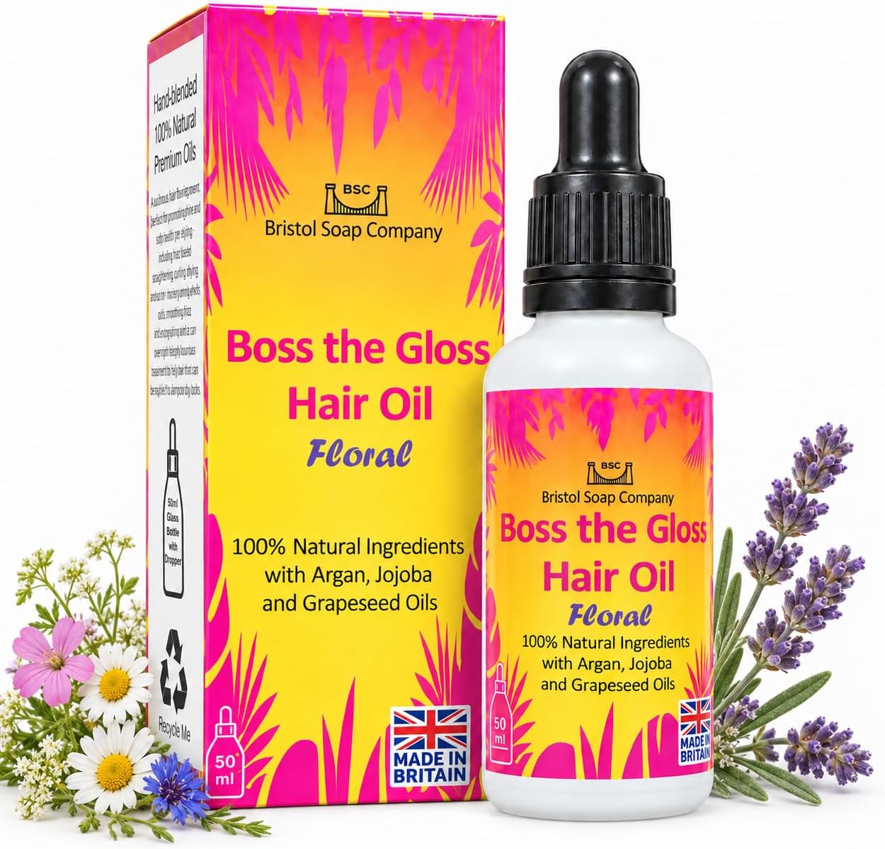 Boss the Gloss Hair Oil · Floral — original Bristol Soap Company product photograph